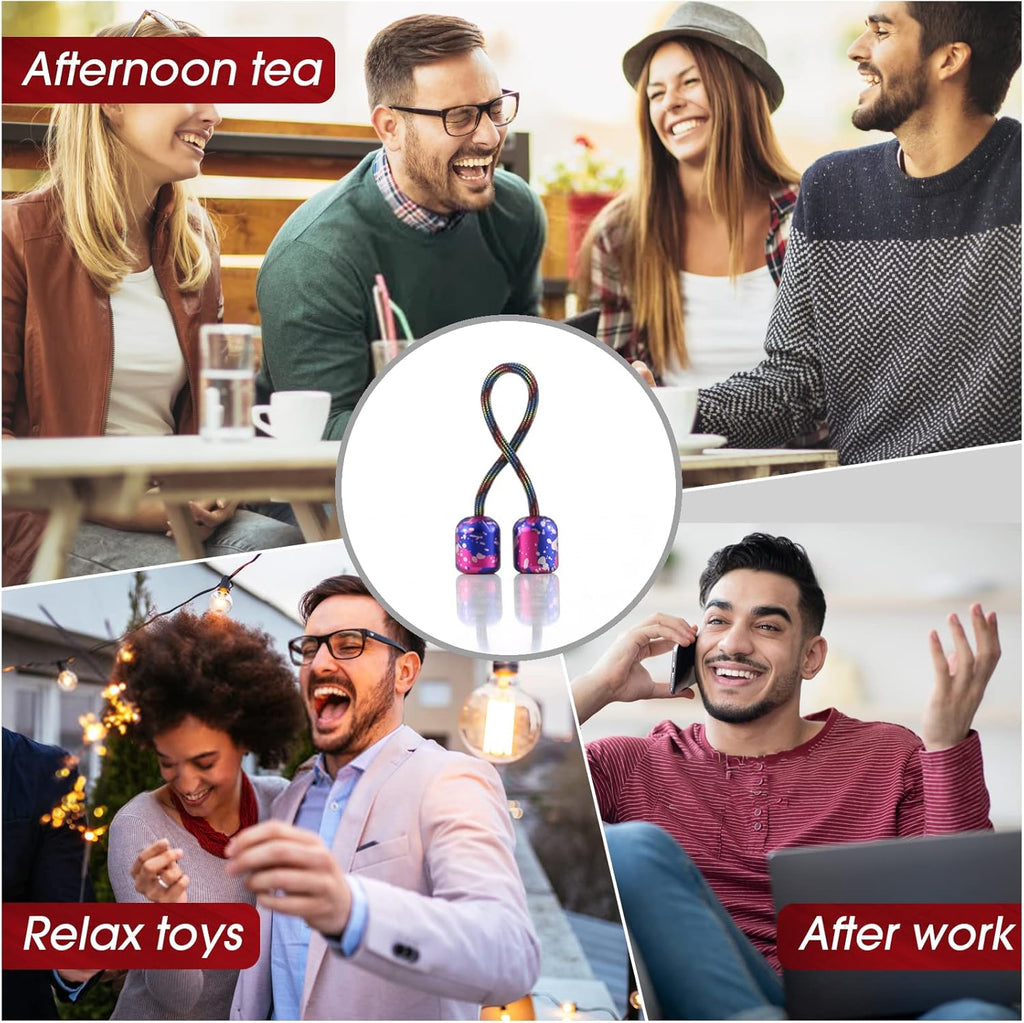 Begleri Fidget Beads - Worry Fidget Beads Spin & Bump - Made of Aluminum Alloy - for Men Women Youngs Skill Players Creates a Bit of Magic for You (Cala-Black&White)