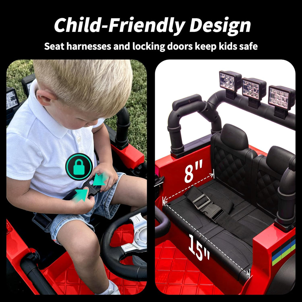 24V Kids Ride on Car, Kids Electric Vehicles Car Ride on Toy Truck for Toddlers w/Remote Control, 400W Motor - Red