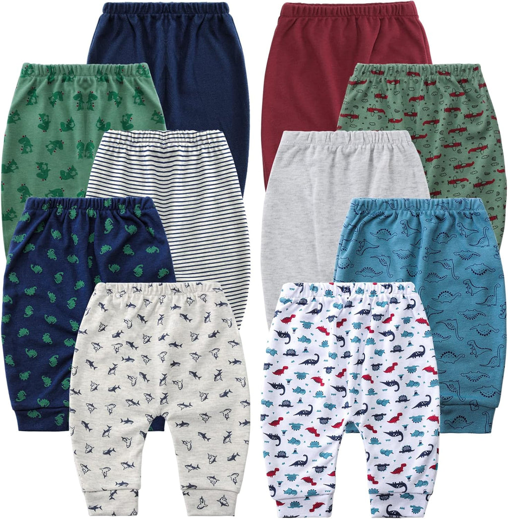 Hakochia Baby Pants for Boys & Girls: 100% Cotton, Soft, Comfy, Ample Diaper Room 0-36 Months