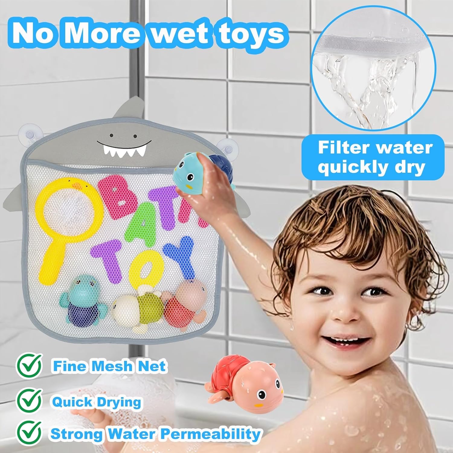 Bath Toys for Kids Ages 1-3 - Baby Water Table Pool Toys For Toddlers Mold Free Wind-Up Turtle Toy Bathtub Shower Toy for Infants Babies 6-12-18 Months 1 2 3 4 Year Old Girls Boys Birthday gifts