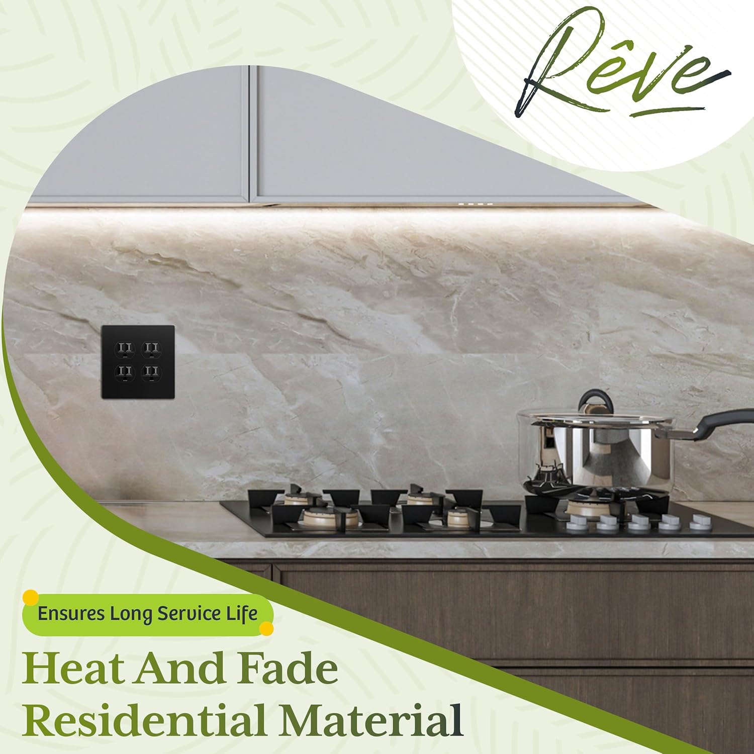 TG Screwless Duplex Wall Plate, Child Safe Double Receptacle Outlet Cover, Standard Size, 2-Gang 4.68" x 4.73", Unbreakable Polycarbonate Thermoplastic, UL Listed, SP-S2-BK, Glossy, Black