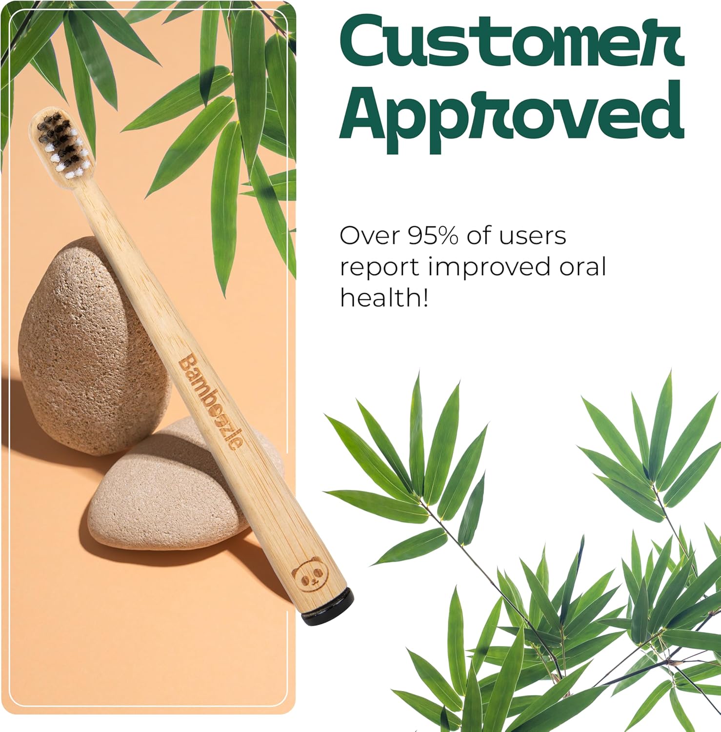 Bamboozle Eco-Friendly Animal Toothbrushes for Kids - Sustainable Bamboo Design, Biodegradable & Stylish Oral Care Solution, Animal Design, Pack of 6