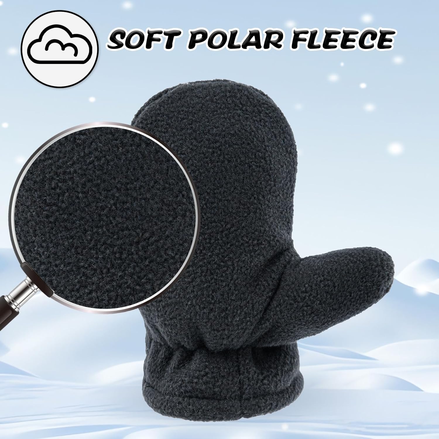 BAVST Baby Toddler Winter Mittens Girls Warm Fleece Lined Gloves Kids Sherpa Lined Mittens for Boys