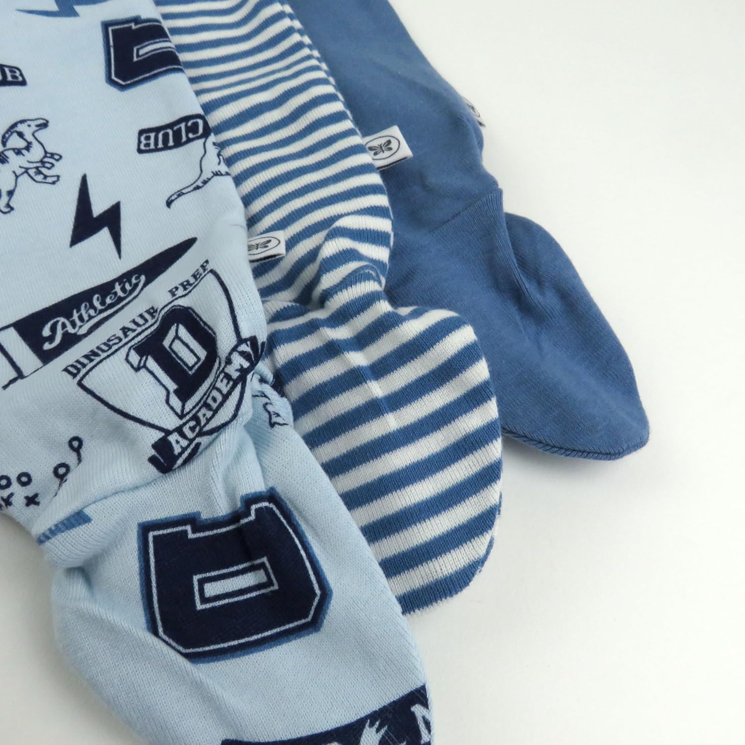 HonestBaby 3-pack Footed Pants Roomy Fit Pull on Bottoms 100% Organic Cotton for Infant Baby Boys, Girls, Unisex