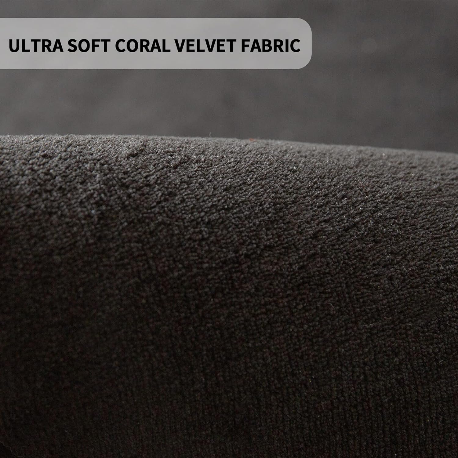 MAXYOYO Black Coral Velvet Area Rug, Thick Japanese Tatami Mat Living Room Carpet with Non-Slip Backing, Large Solid Color Mat for Bedroom Dormitory Yoga, 49 by 49 inch