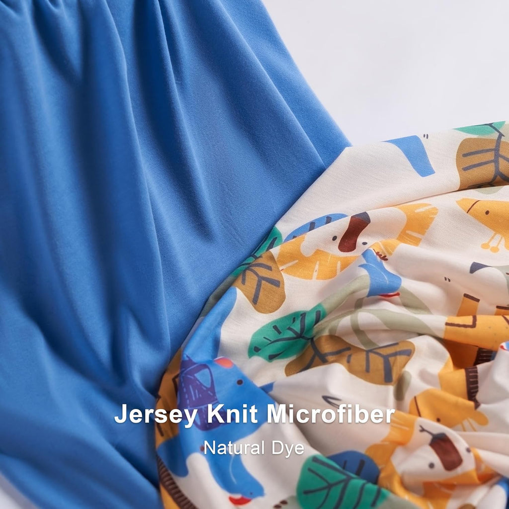 TILLYOU Baby Changing Pad Cover, Changing Table Cover for Girls Boys, Ultra Soft Breathable, 2 Pack Animal Geometry & Blue