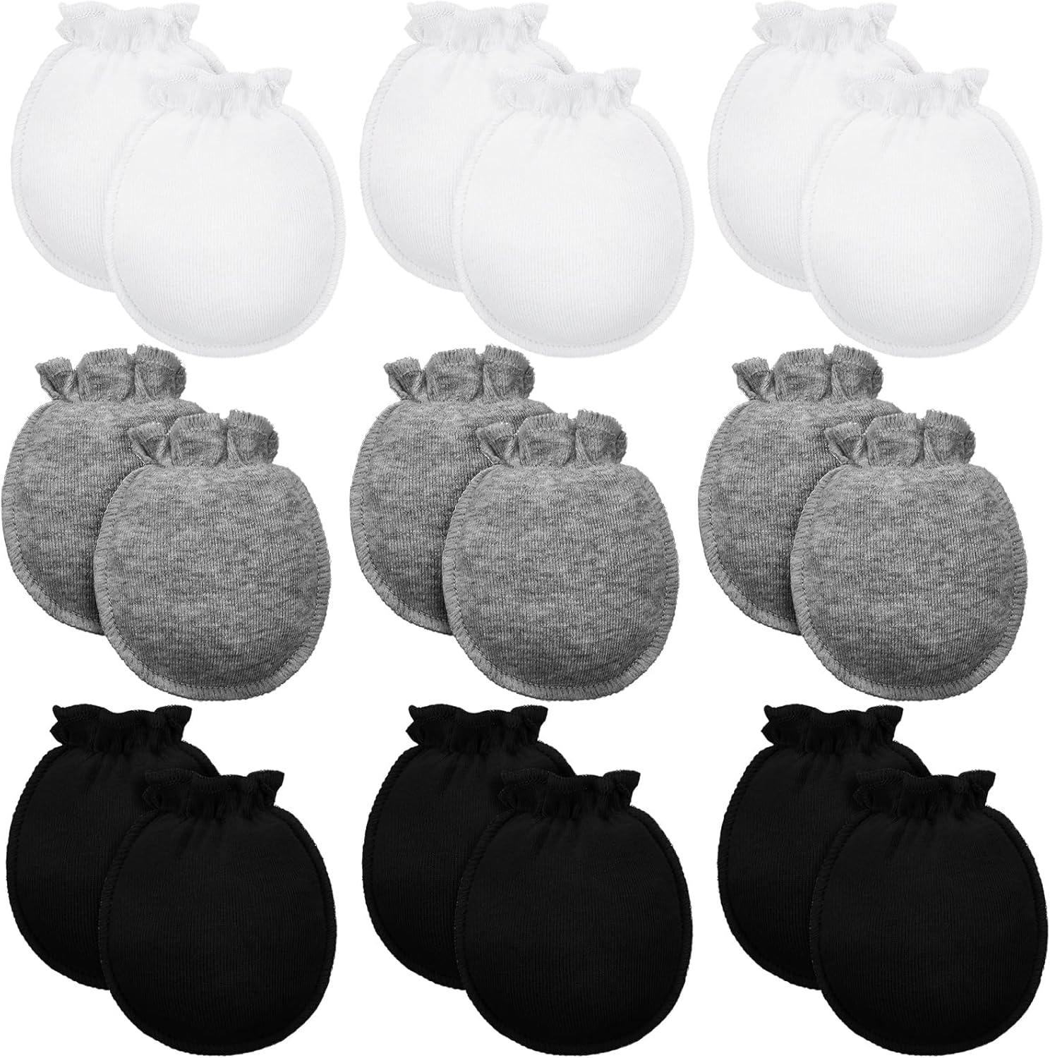 9 Pairs Newborn Baby Boys Girls Mittens 0-6 Months Infant Toddler Mittens No Scratch Solid Color Gloves