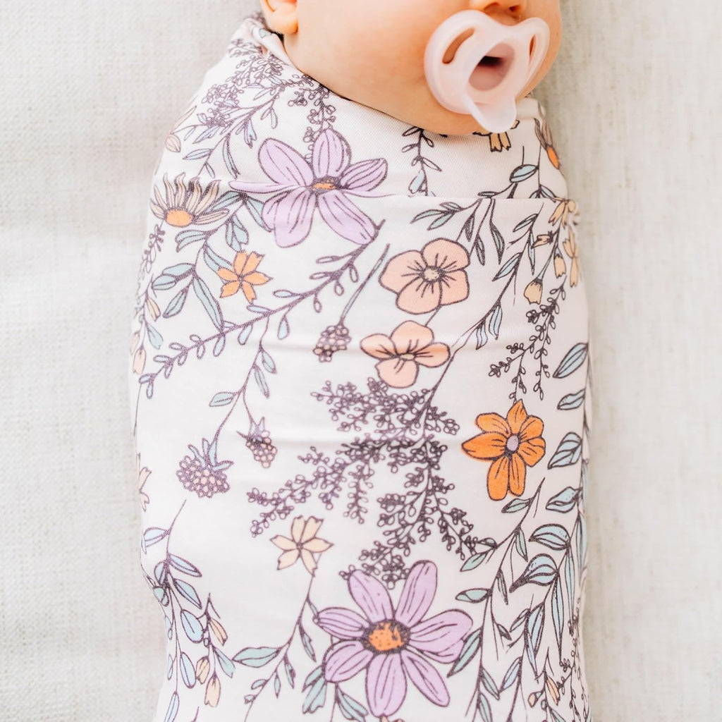 Copper Pearl Large Premium Knit Baby Swaddle Receiving Blanket Flora