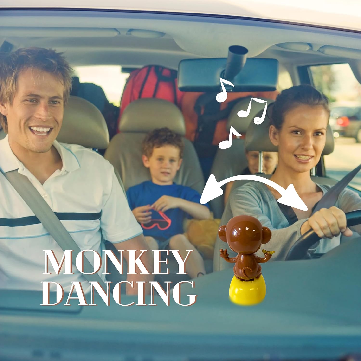 Killer's Instinct Outdoors Solar Powered Dance Monkey Figures – Solar Dancing Monkey Figurine Solar Powered Toys for Car Window Sill Decoration Holiday Car Dashboard Office Home Desk Décor