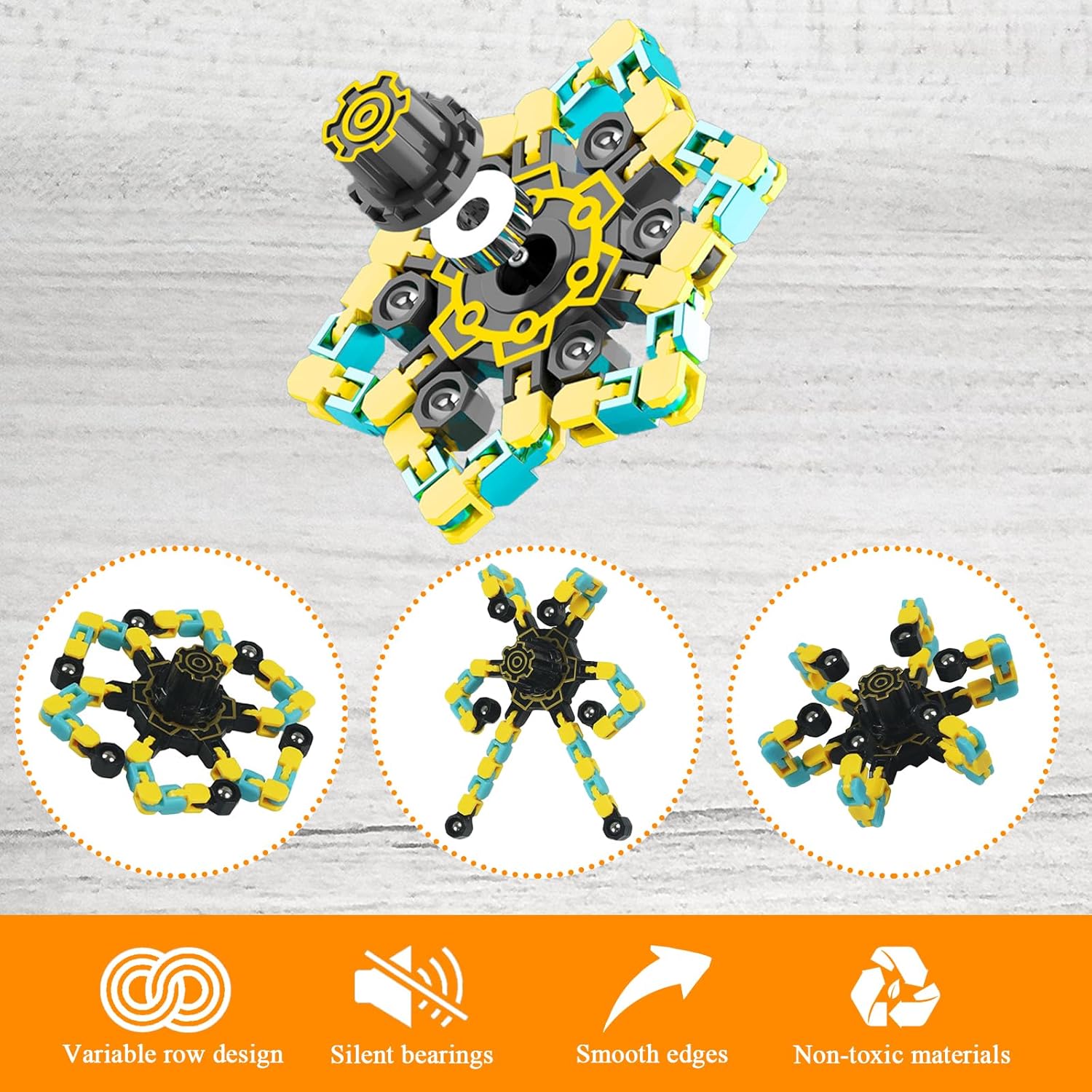 12 PCS Noctilucent Transformable High Speed Rotation Fidget Spinners Toys for Kids and Adults Stress Relief Fingertip Toys for Boys and Girls Fingertip Gyros for ADHD Autism for Kids