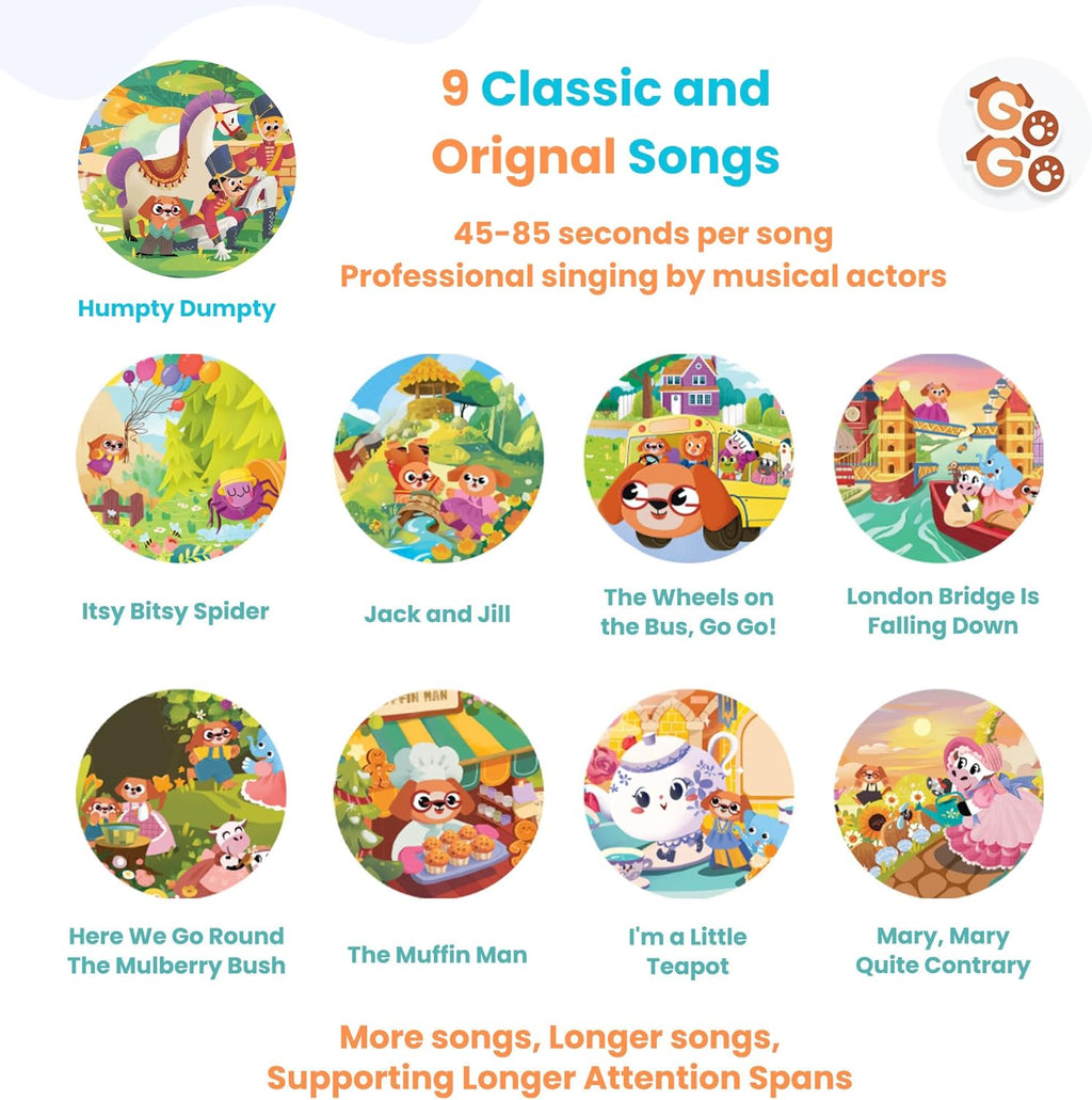GO GO Creative Nursery Rhymes: Nursery Rhyme Books, Sound Books, 9 Songs, Musical Books for Toddlers 1-3, Talking Books for Toddlers 1-3, Music Books for Toddlers 1-3, Baby Music Book