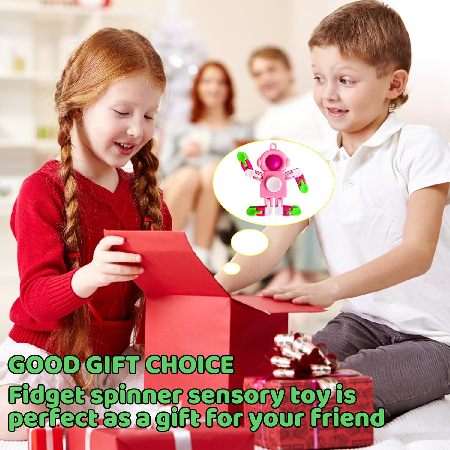 20 PCS Fidget Sensory Spinner Toys,Astronaut Key Chain Fingertip Toy,Transformable Fingertip Gyro Toy for Kids Adults,Stress Relief,Birthday Party Gift,Classroom Prizes