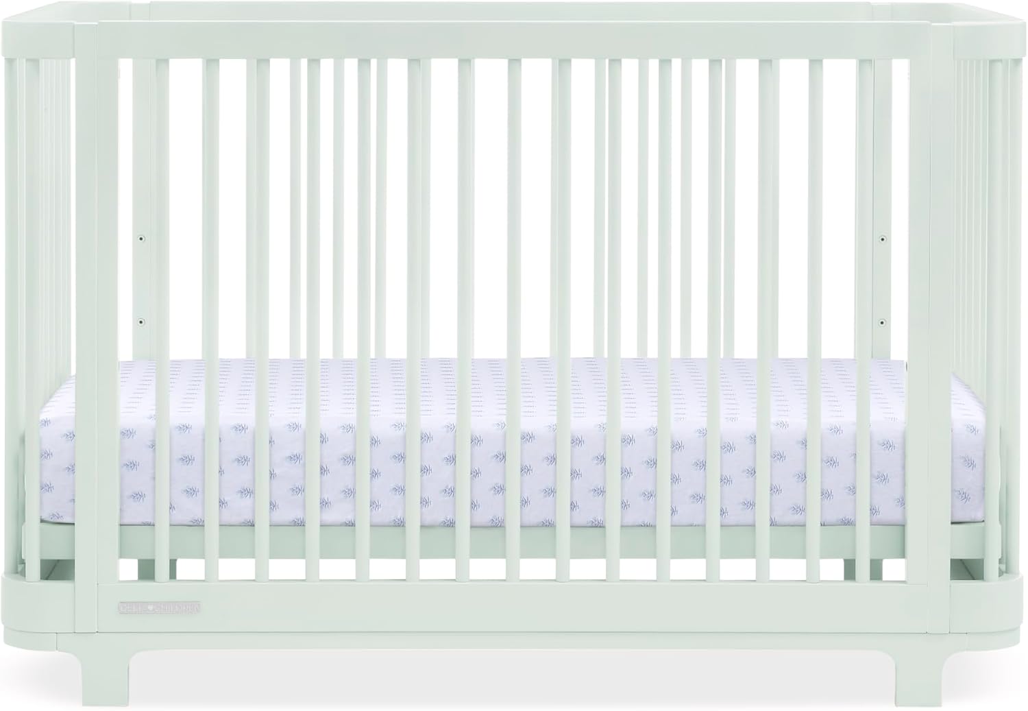 Delta Children Nest Crib and Dresser Nursery Furniture – 4-in-1 Convertible Crib | Forever 6 Drawer Dresser with Changing Top | Light Sage