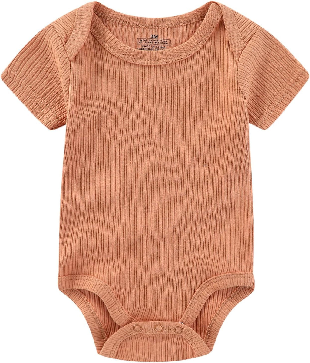 Baby Bodysuit and Pant Set Summer Ribbed Mix Match Infant Boy Girl Clothes Outfits