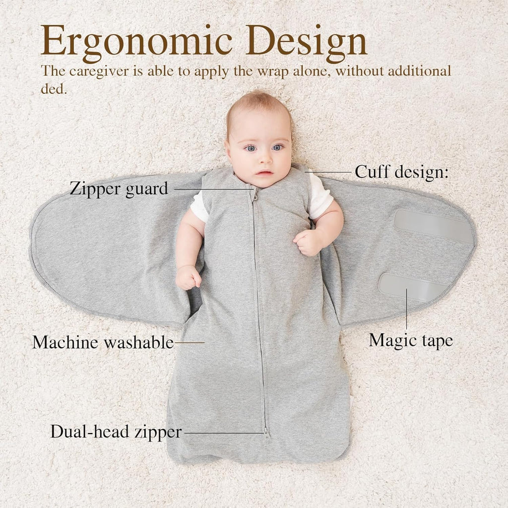 Swaddle-Blanket Baby Girl & Boy Swaddles Newborn Infant Transition 100% Cotton Wrap Blankets, 3-Way Adjustable Wearable Blanket, TOG 1.0 (Little Monster, 3-6 Month)