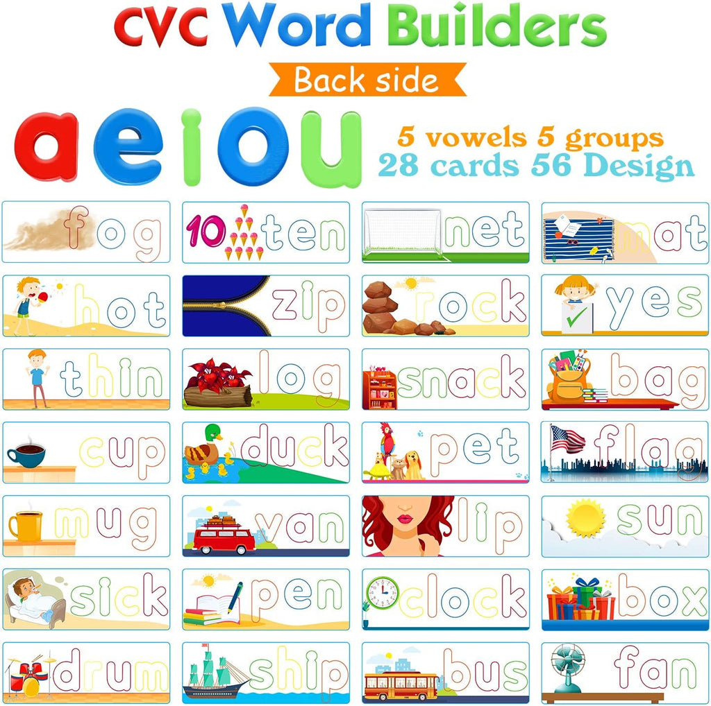 SpringFlower See & Spell Matching Letter Toy,Learning Educational Toy For 3 4 5 6 Years Old Boys And Girls,Preschool Learning Activities,Shape & Color Recognition Game,Cvc Word Builders For Kids,80Pcs