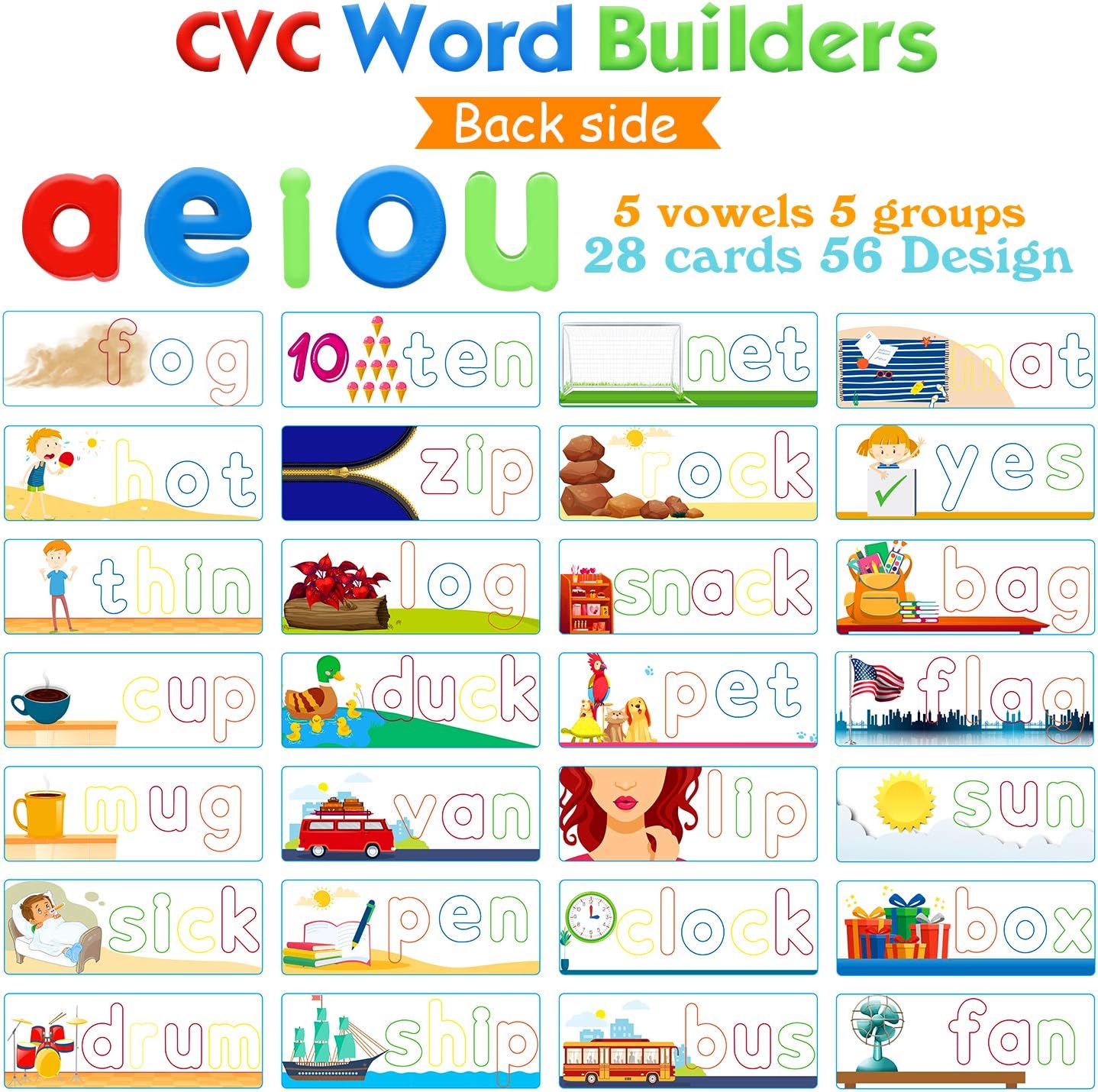 SpringFlower See & Spell Matching Letter Toy,Learning Educational Toy For 3 4 5 6 Years Old Boys And Girls,Preschool Learning Activities,Shape & Color Recognition Game,Cvc Word Builders For Kids,80Pcs