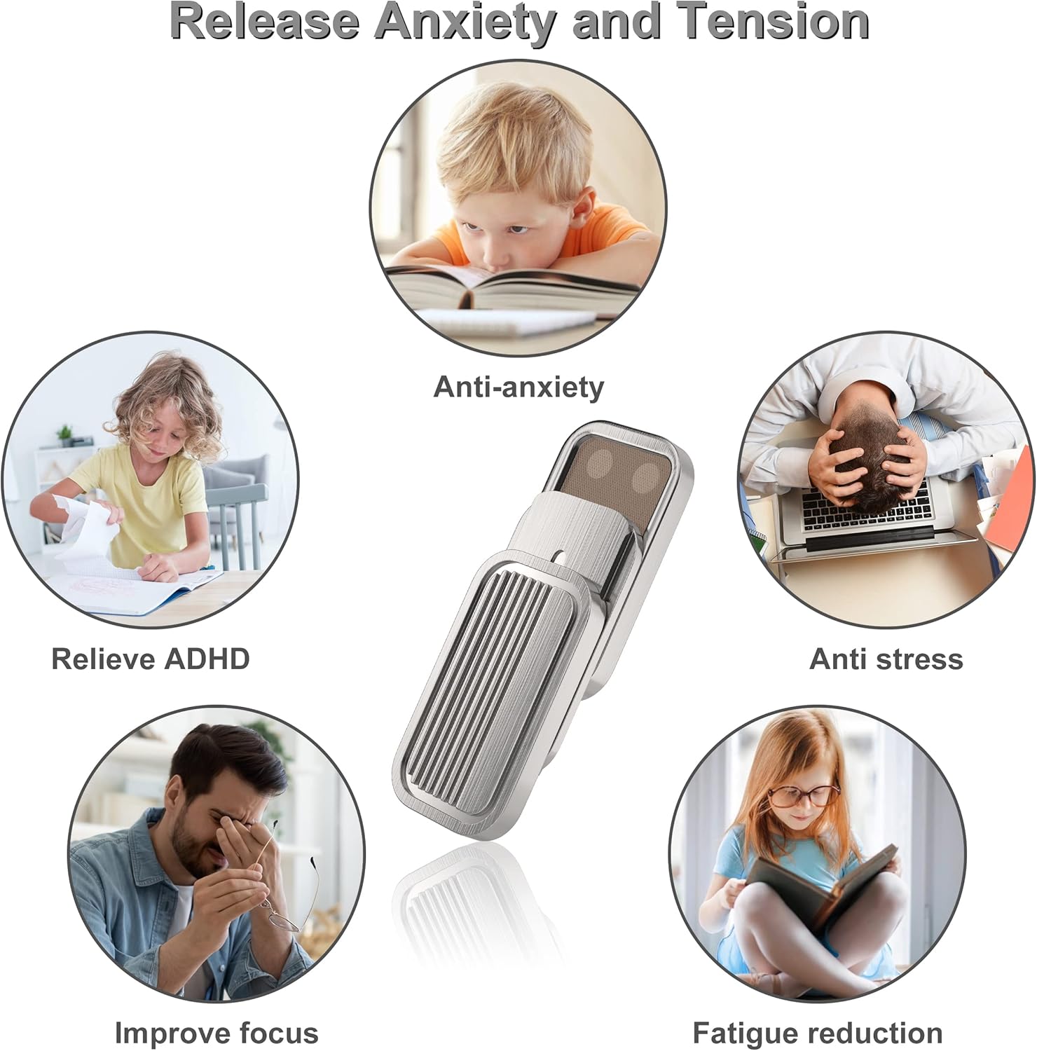 Magnetic Fidget Slider,Office Desk Adult Fidget Toys,Metal Push Card Stress Relief Toy,Magnetic Fidget Toy for Autism ADHD Special Needs