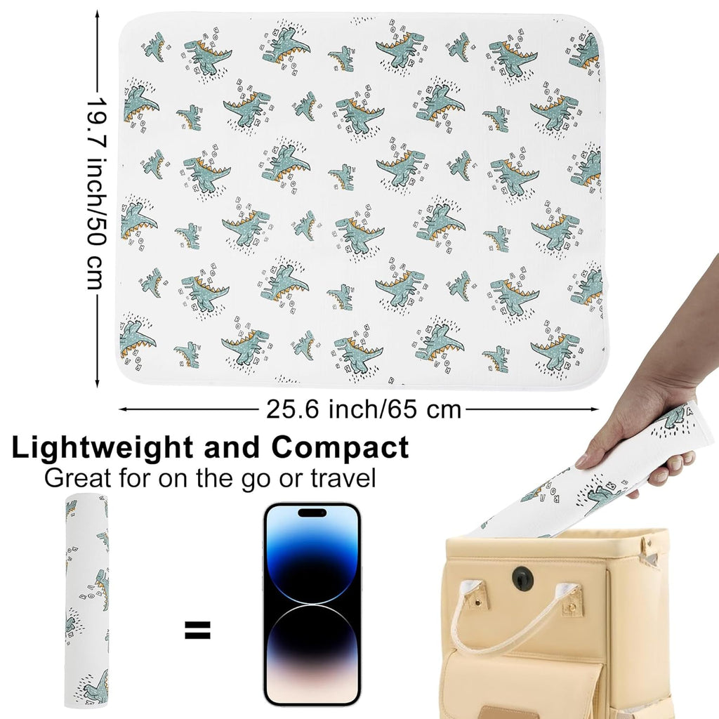 Baby Diaper Changing Pad, 19.7"x25.6" Waterproof Changing Pad Liners with 100% Muslin Cotton Front Top and Leather Back, Soft and Absorbent Portable Changing Mat for Travel, Changing Station