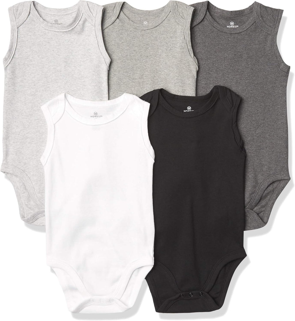 Sleeveless Bodysuits One-piece 100% Organic Cotton for Baby Boys, Girls, Unisex