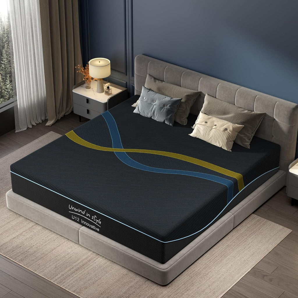 12 inch King Mattress Multi-Layer Memory Foam Mattress - Medium Firmness with Bamboo Charcoal & Green Tea Infusion