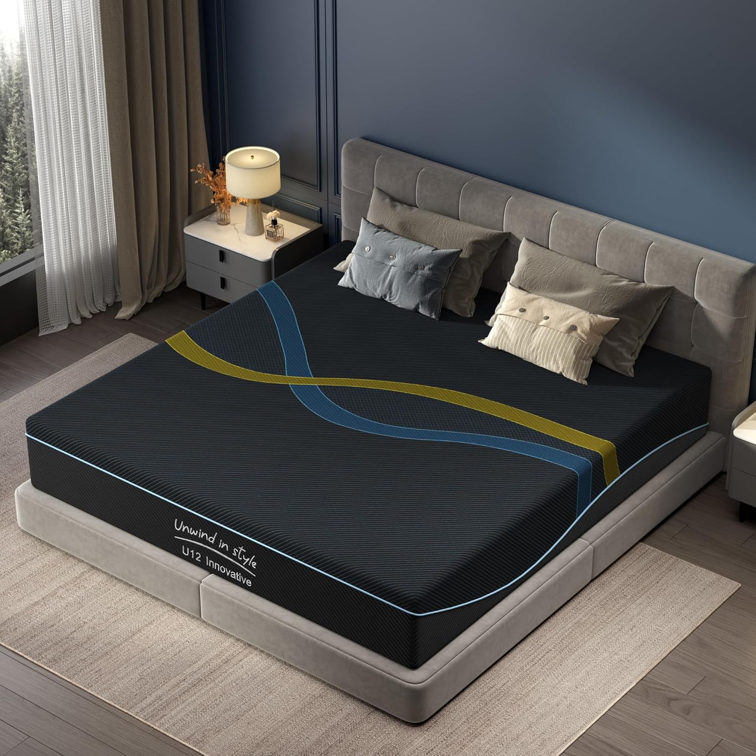 12 inch King Mattress Multi-Layer Memory Foam Mattress - Medium Firmness with Bamboo Charcoal & Green Tea Infusion