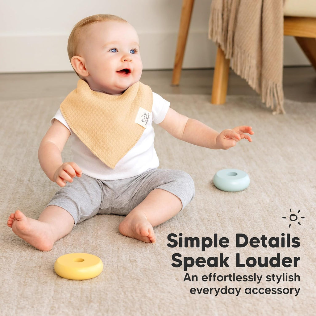 KeaBabies 8-Pack Bandana Bibs for Baby Girls, Boys - Organic Cotton Baby Bibs for Drooling & Teething Newborn, Toddler, Infant 0-36 Months, Extra Soft, Absorbent Cloth with Snaps (Eclipse)