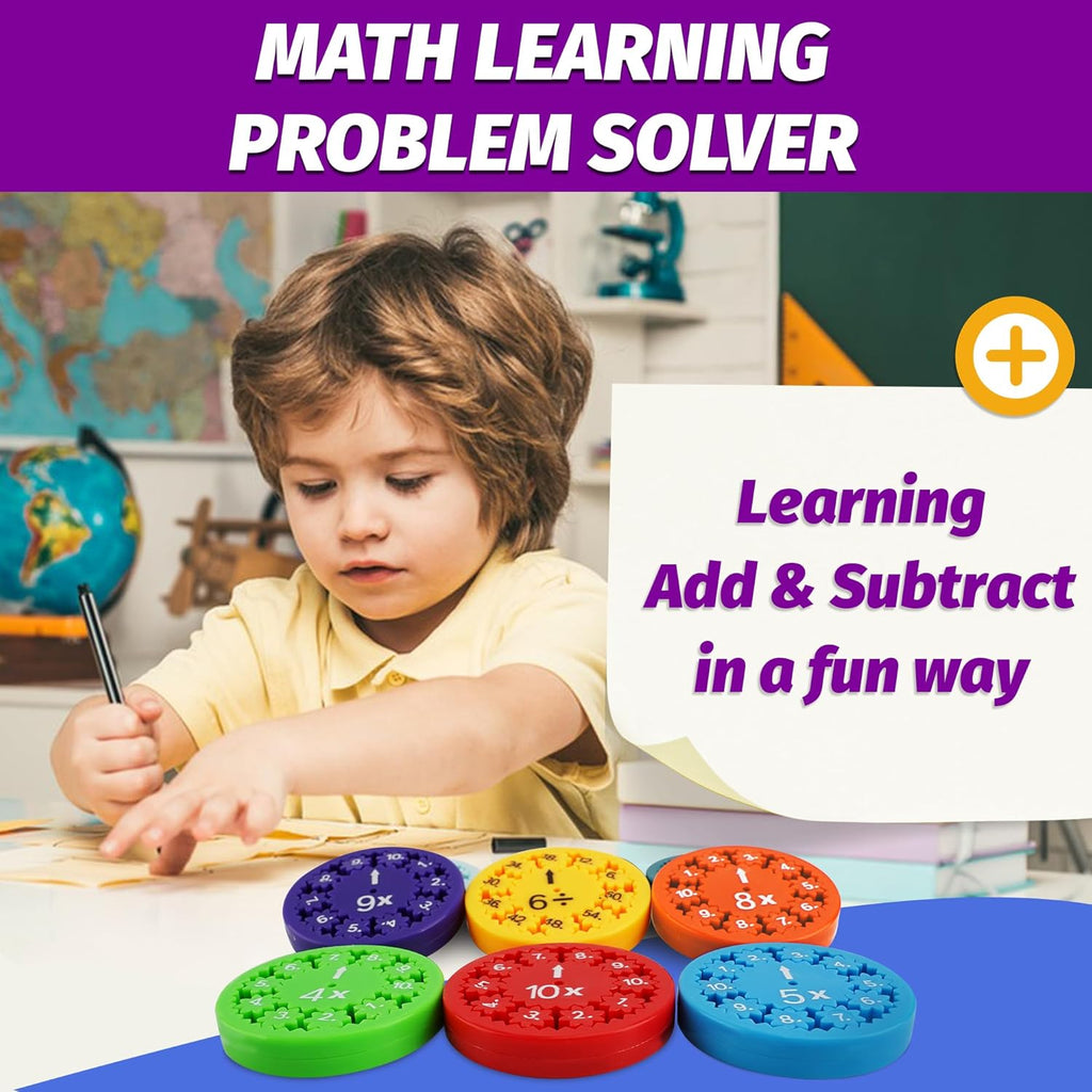 9PCS Math Fidget Spinners,Educational Math Fidget Spinner Fit for Stimmers & Fidgeters in Home ＆School,Math Spinners Fidget Toys for Kids 3+ ,Math Fidget Toy Multiplication &Division