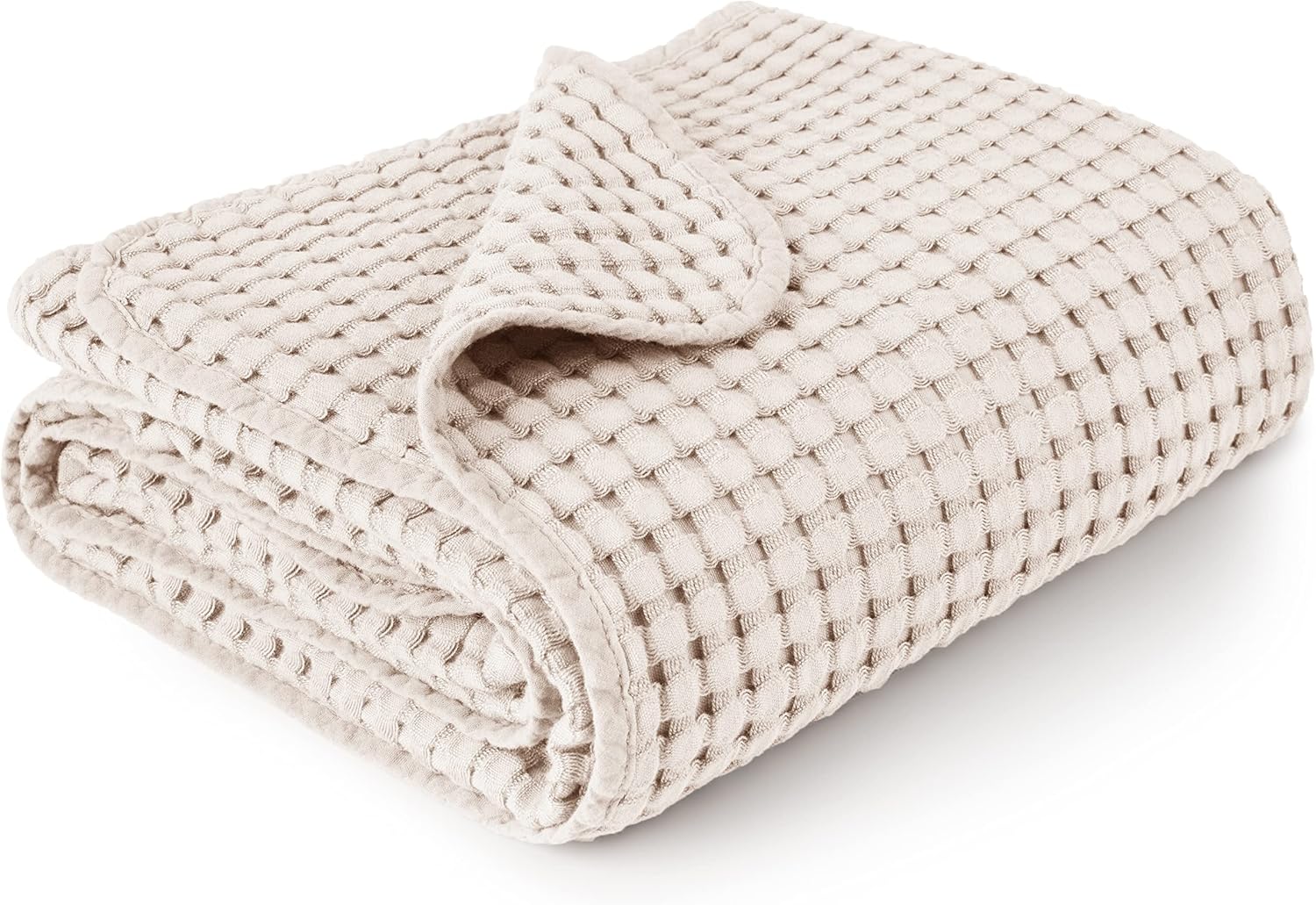 Konssy Waffle Baby Blanket - Soft & Cozy Nursery Swaddle Blanket, Lightweight Toddler Throw for Boys & Girls, Ideal for Wrapping (Oat)