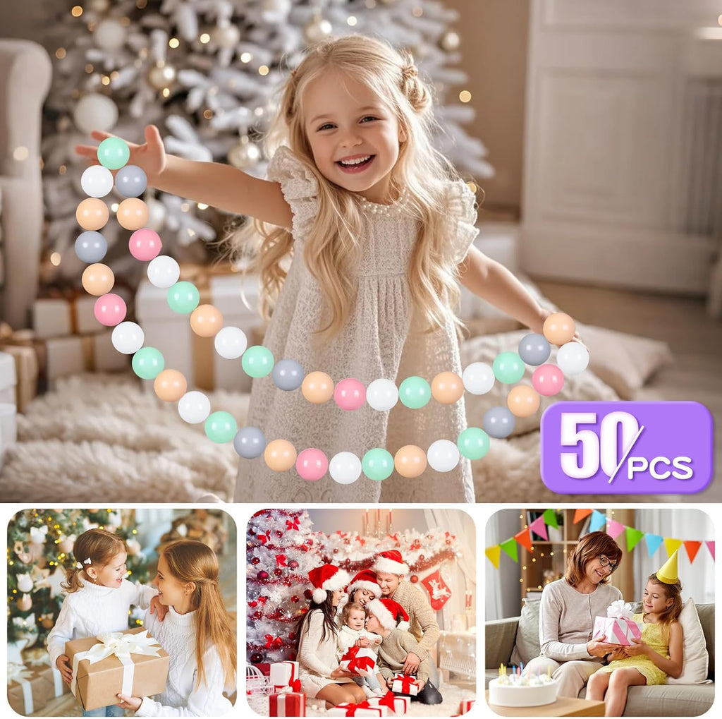 GOGOSO Balls for Ball Pit - Plastic Ball for Toddlers 1-3, Baby Kids Ball Pool Decoration 50 100 200 300 500 1000 (6 Colors, 50 Balls)