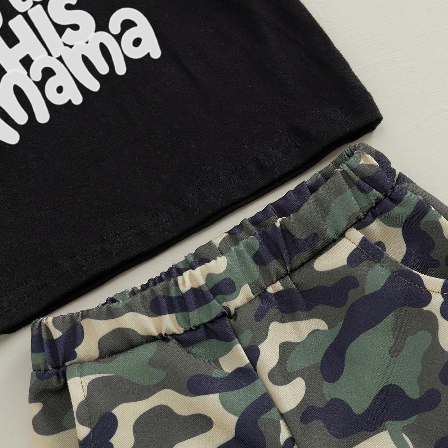 wdehow Toddler Kids Baby Boy Summer Clothes Sets 1T 2T 3T 4T 5T Letter Print Short Sleeve Tops Camouflage Shorts Outfits