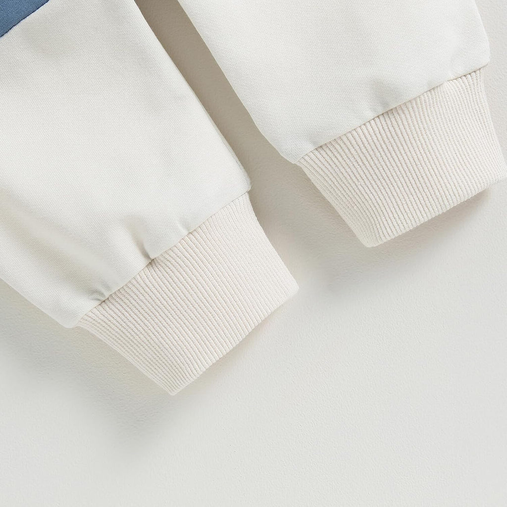 Kupretty Toddler Baby Boy Fall Winter Clothes Color Block Long Sleeve Sweatshirt Pullover Tops + Joggers Pants Outfit Set