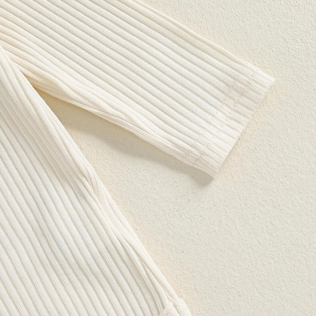 fhutpw Baby Boy Clothes 3 6 12 18 Months Ribbed Knitted Long Sleeve Romper and Pants Sets Newborn Fall Splicing Color Outfits