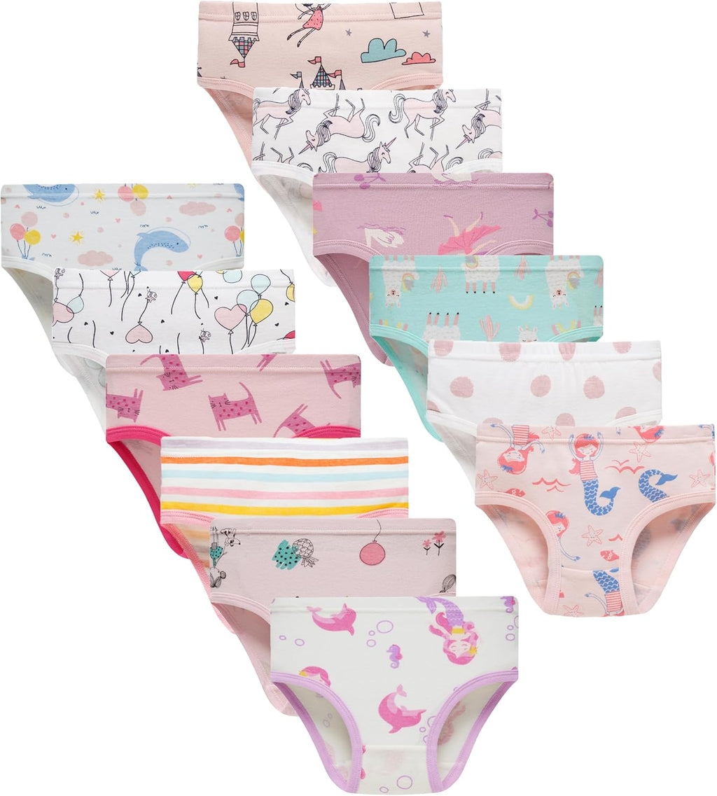 Boboking Girls Soft Underwear Toddler Kids Briefs Cotton Panties 12-pack