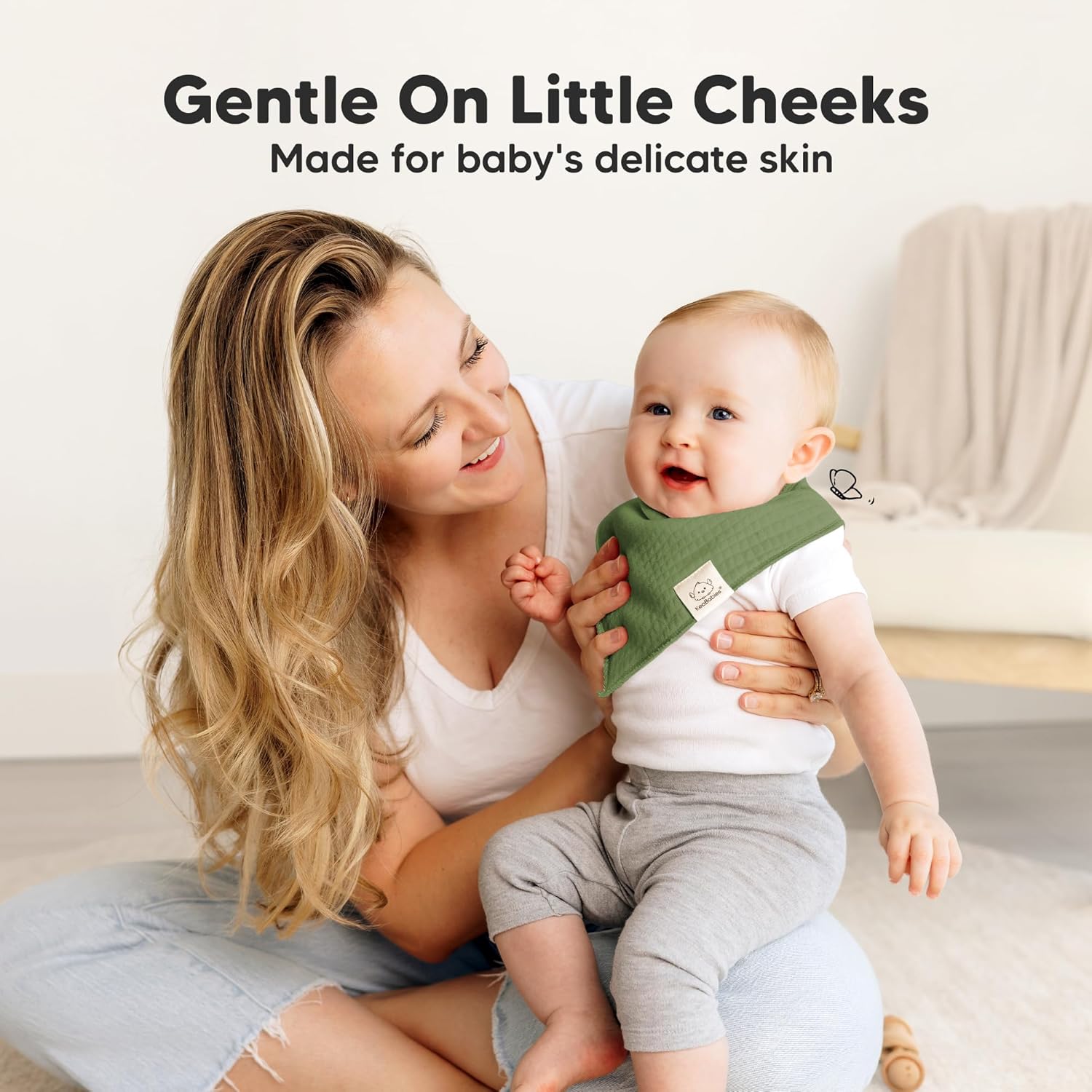 KeaBabies 8-Pack Bandana Bibs for Baby Girls, Boys - Organic Cotton Baby Bibs for Drooling & Teething Newborn, Toddler, Infant 0-36 Months, Extra Soft, Absorbent Cloth with Snaps (Moor)