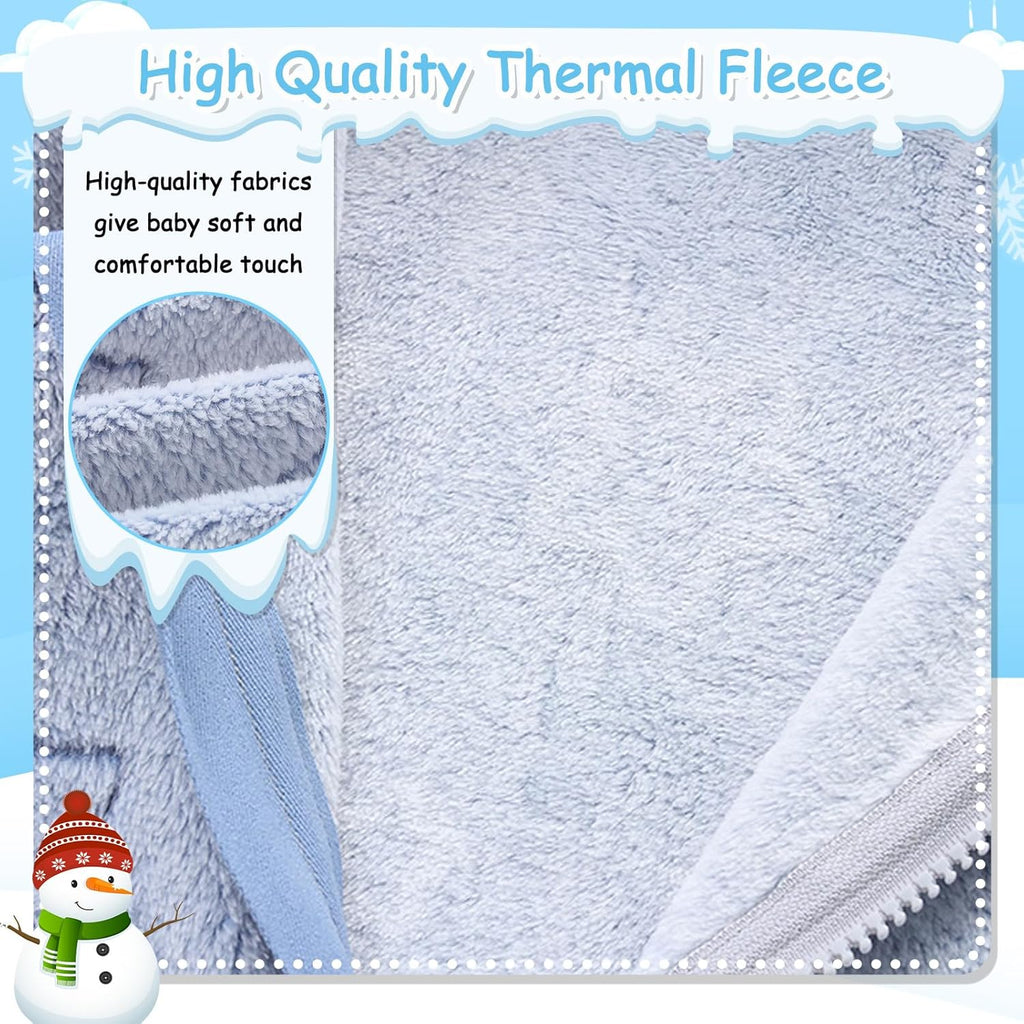 Fairy Baby Newborn Baby Bear Onesie Thin Fleece Footie Romper Snowsuit Hooded Jumpsuit Bodysuit Winter Outwear Boy Girl 0-12M