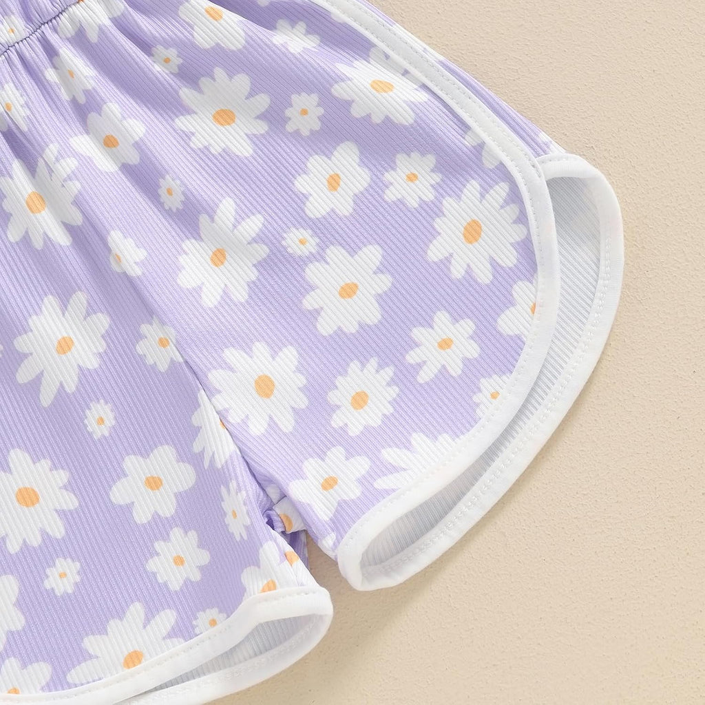 WZTYYDS Toddler Baby Girl Summer Clothes Floral Romper Tie-Up Strap Halter Jumpsuit Infant Summer Sling Playsuit 6M-3T