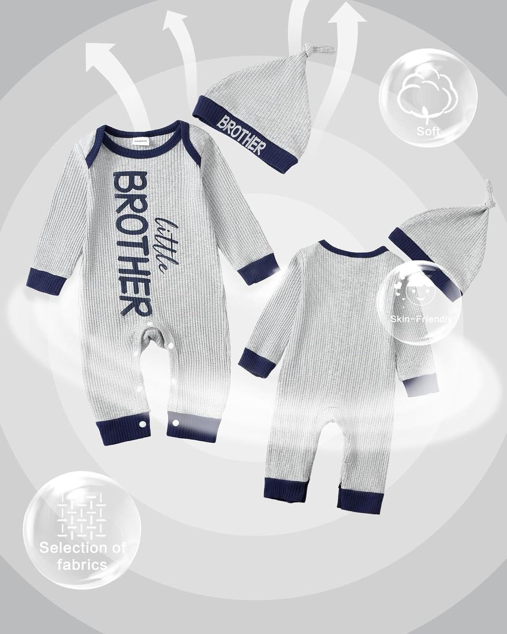 NZRVAWS Baby Boy Clothes Preemie Infant Boy Bear Outfits Jumpsuit Bodysuit Letter Print Romper
