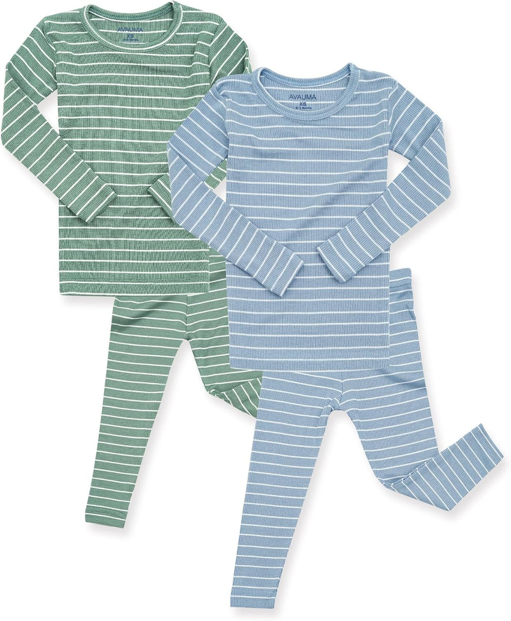 AVAUMA Stripe Pattern Baby Boys Girls Pajama Set Kids Toddler Snug fit Ribbed Sleepwear pjs for Daily Life Style