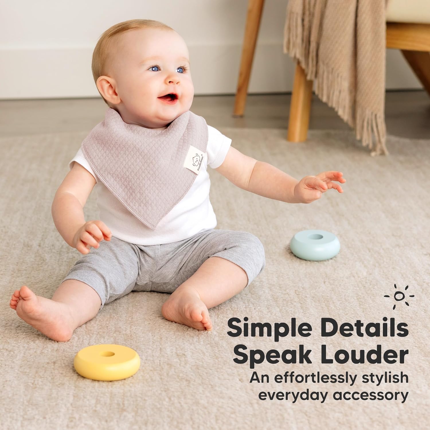 KeaBabies 8-Pack Bandana Bibs for Baby Girls, Boys - Organic Cotton Baby Bibs for Drooling & Teething Newborn, Toddler, Infant 0-36 Months, Extra Soft, Absorbent Cloth with Snaps (Moor)