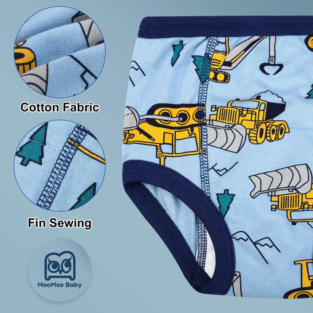 MooMoo Baby Potty Training Underwear 10 Packs Absorbent Toddler Training Pants for Boys and Girls Cotton Pee Pants 2T-9T