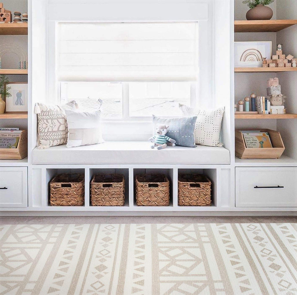 Cushmat Stylish Reversible Foam Play Mat (Large, Crystals - Black Grey) - Soft, Waterproof, Durable Play mat for Infants, Babies, Toddler, Kids & Grownup - 6.5ft x 4.5ft