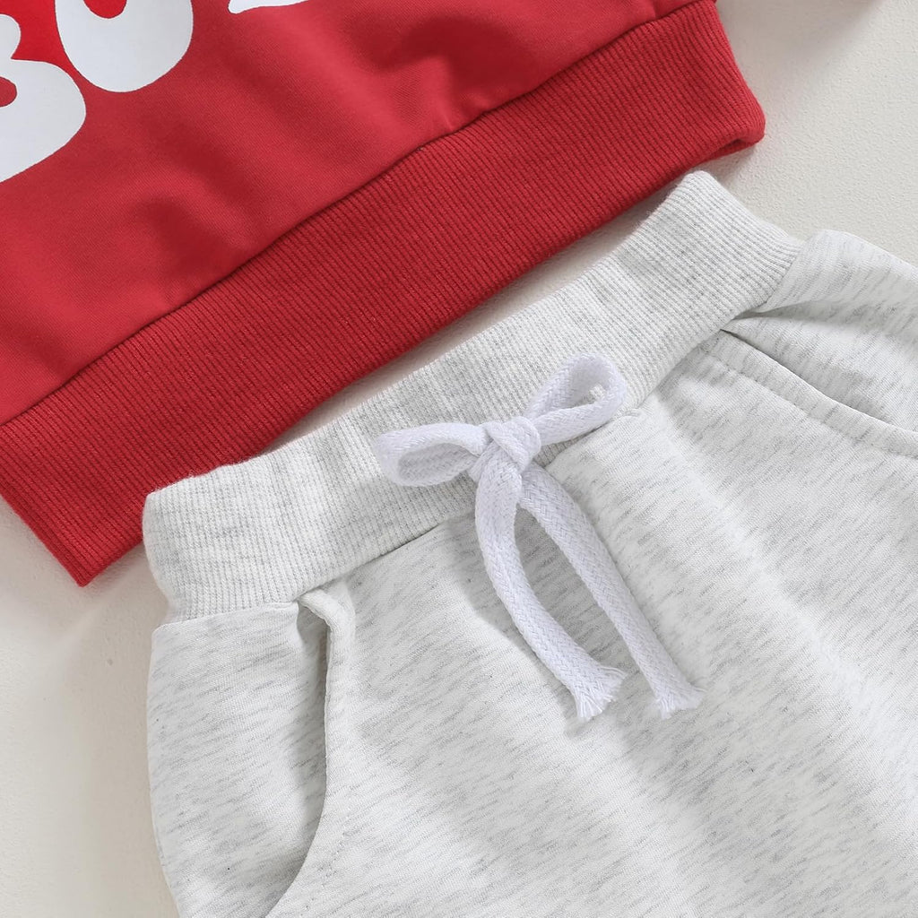 Kupretty Toddler Baby Boy Fall Winter Clothes Color Block Long Sleeve Sweatshirt Pullover Tops + Joggers Pants Outfit Set