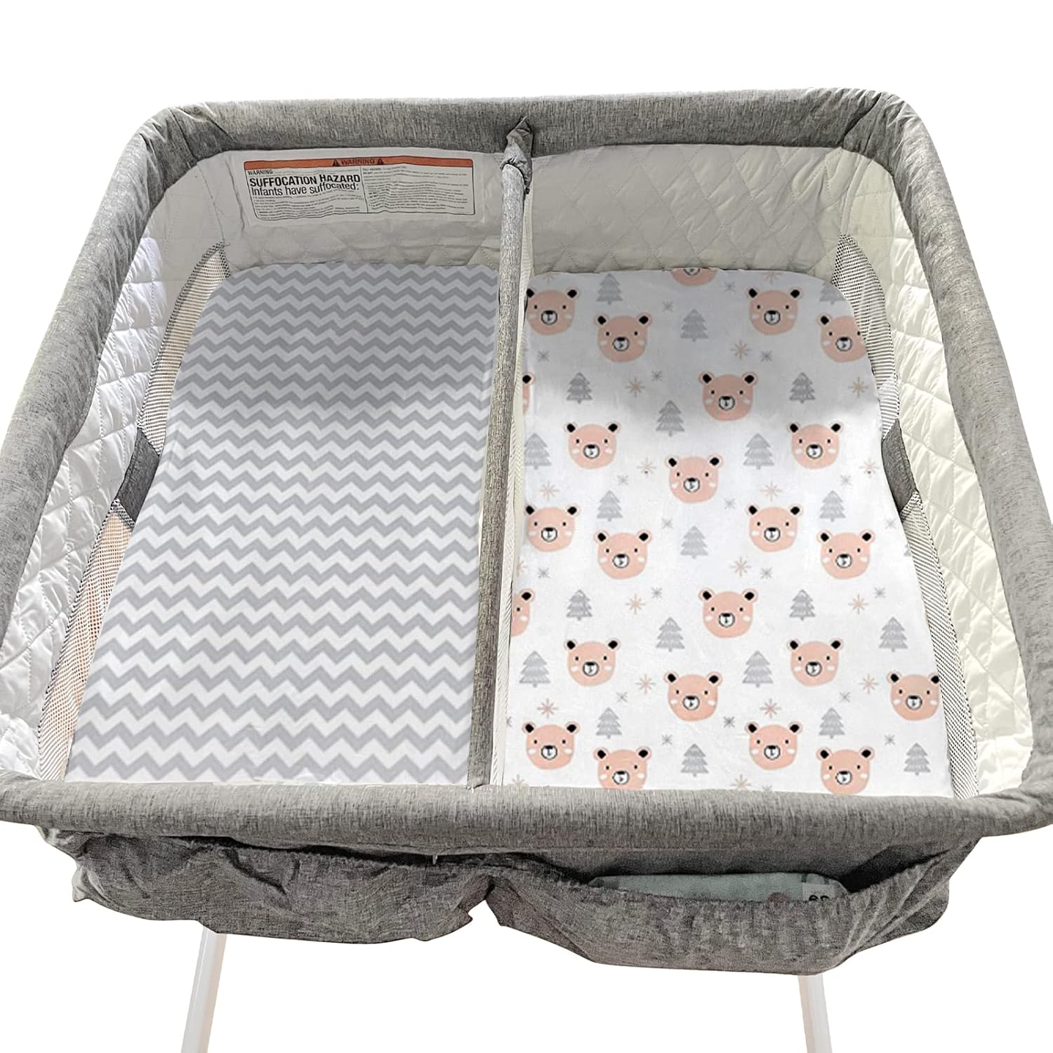 Gllquen Baby Bassinet Sheets 4 Pack, Breathable Cozy Fitted Mattress Sheet, Elastic Travel Crib Fashionable Pattern, Standard Cradle Safe Sheets for Baby Boys Girls 32"x16"(Rainbow)