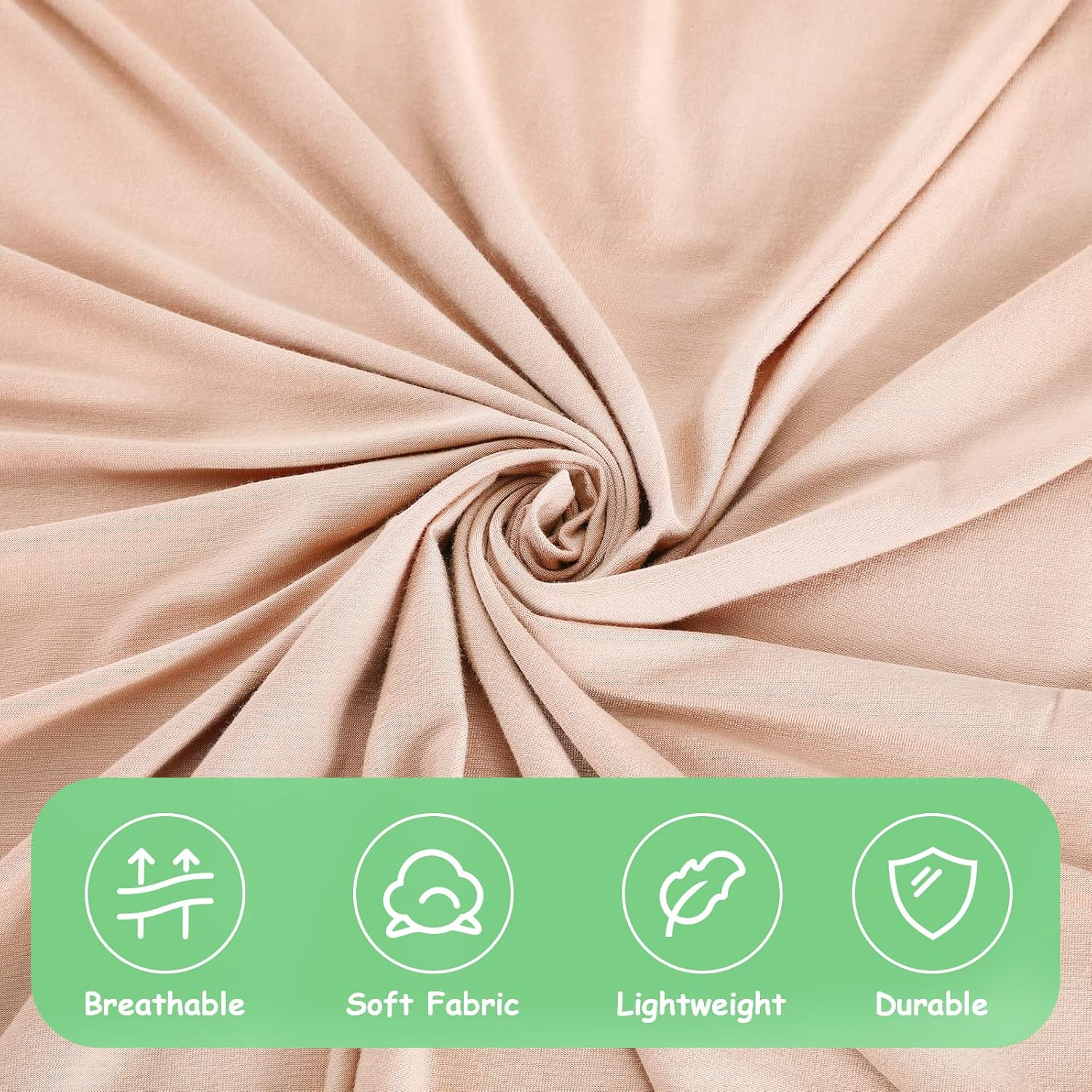 iEvolve Cotton Knitted Baby Swaddle Blanket with Hat Headband Set Newborn Swaddle Wrap Receiving Blankets for Baby Girl Boy 45" x 45"(Beige)