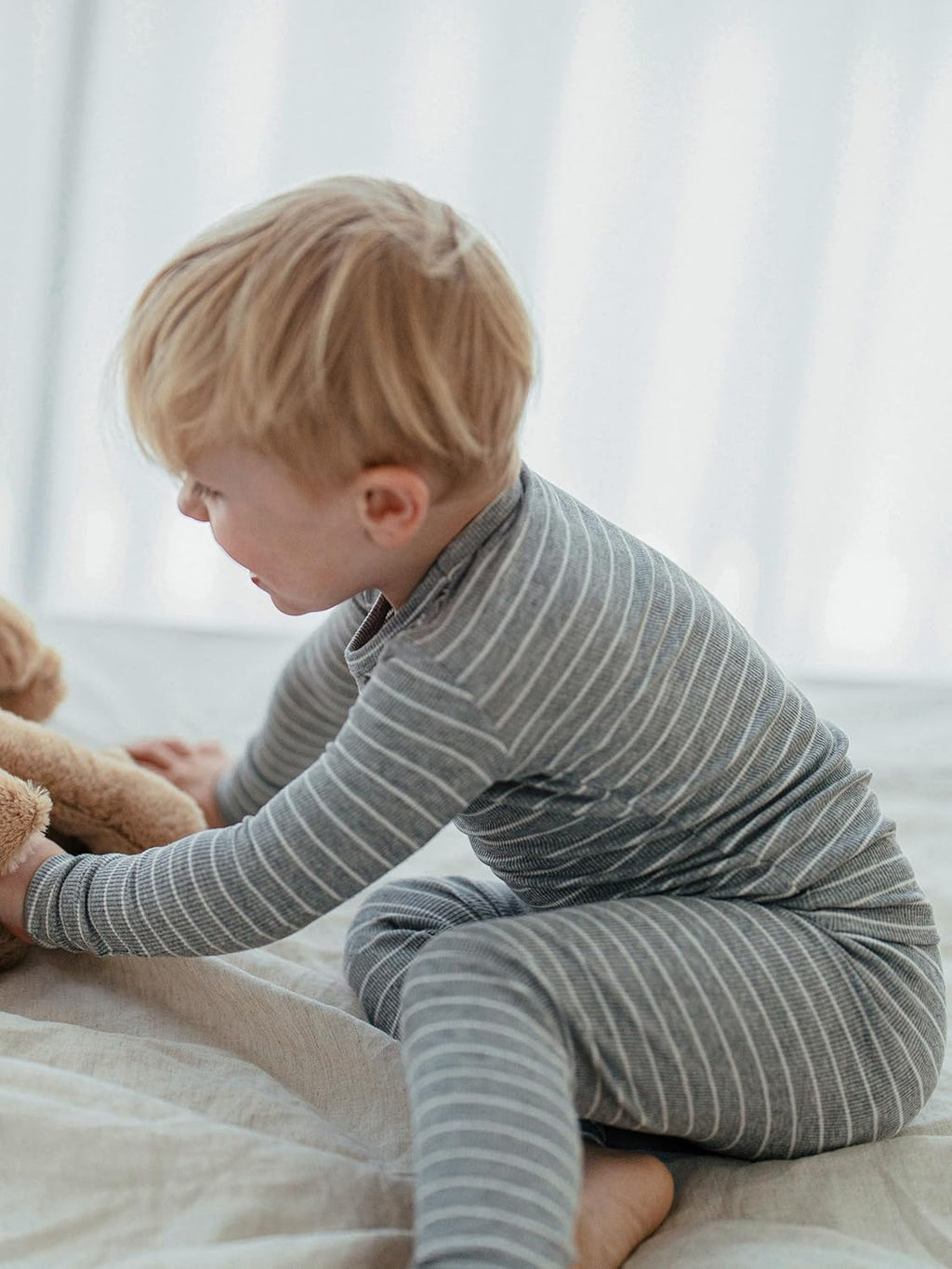 AVAUMA Stripe Pattern Baby Boys Girls Pajama Set Kids Toddler Snug fit Ribbed Sleepwear pjs for Daily Life Style