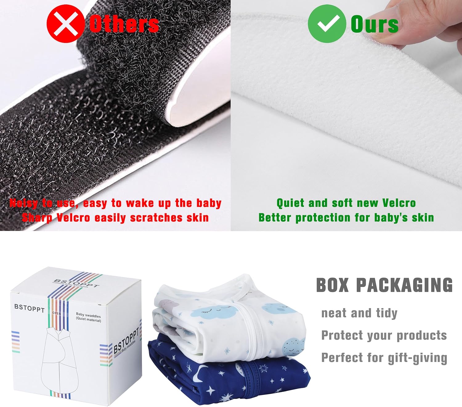 Newborn Sleep Sack Baby Swaddle,3-6 Months,3-Way Adjustable Wearable Blanket,100% Rayon Cotton Swaddling Sleeping Bag，TOG 0.5（Clouds&Starry Sky）