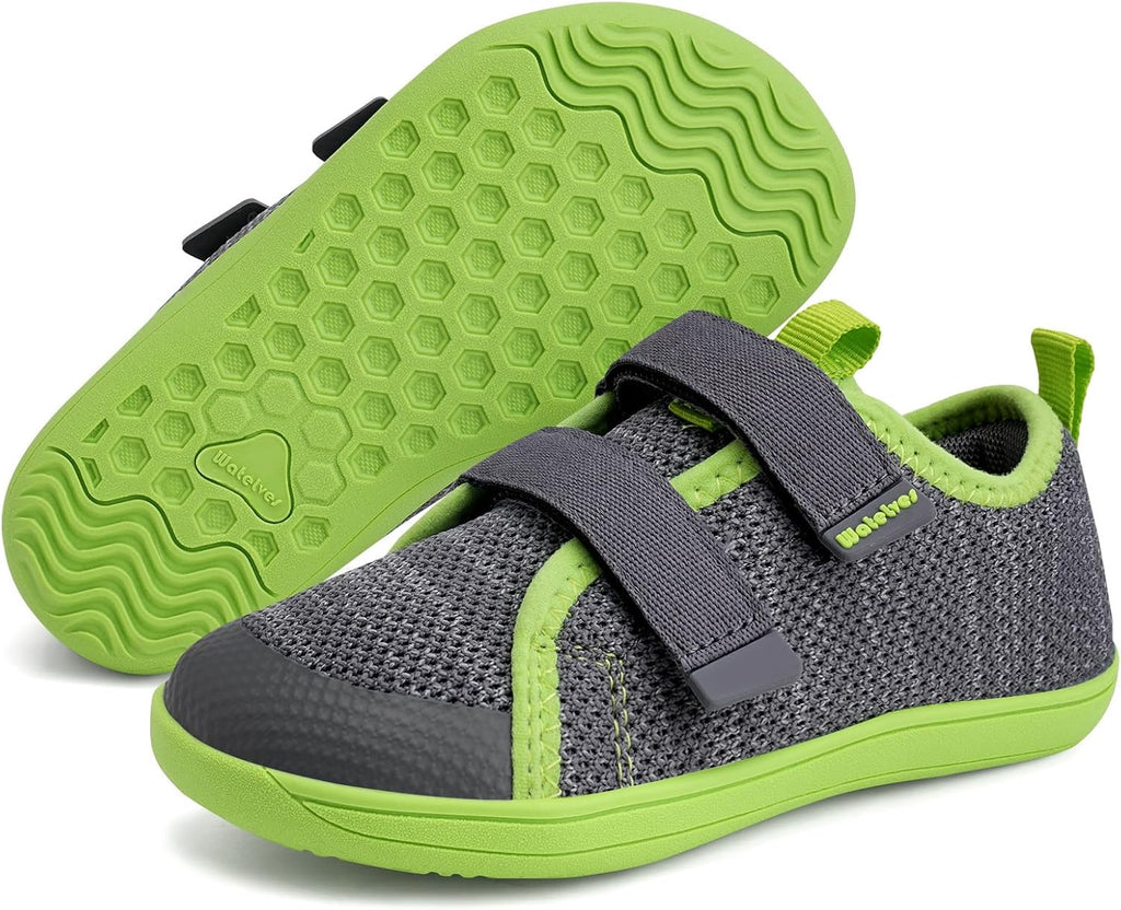 WateLves Toddler Little Kids Wide Barefoot Shoes The First Walking Shoes Girls Boys Breathable Zero Drop Minimalist Sneakers with Wide Toe Box Natural to Grow