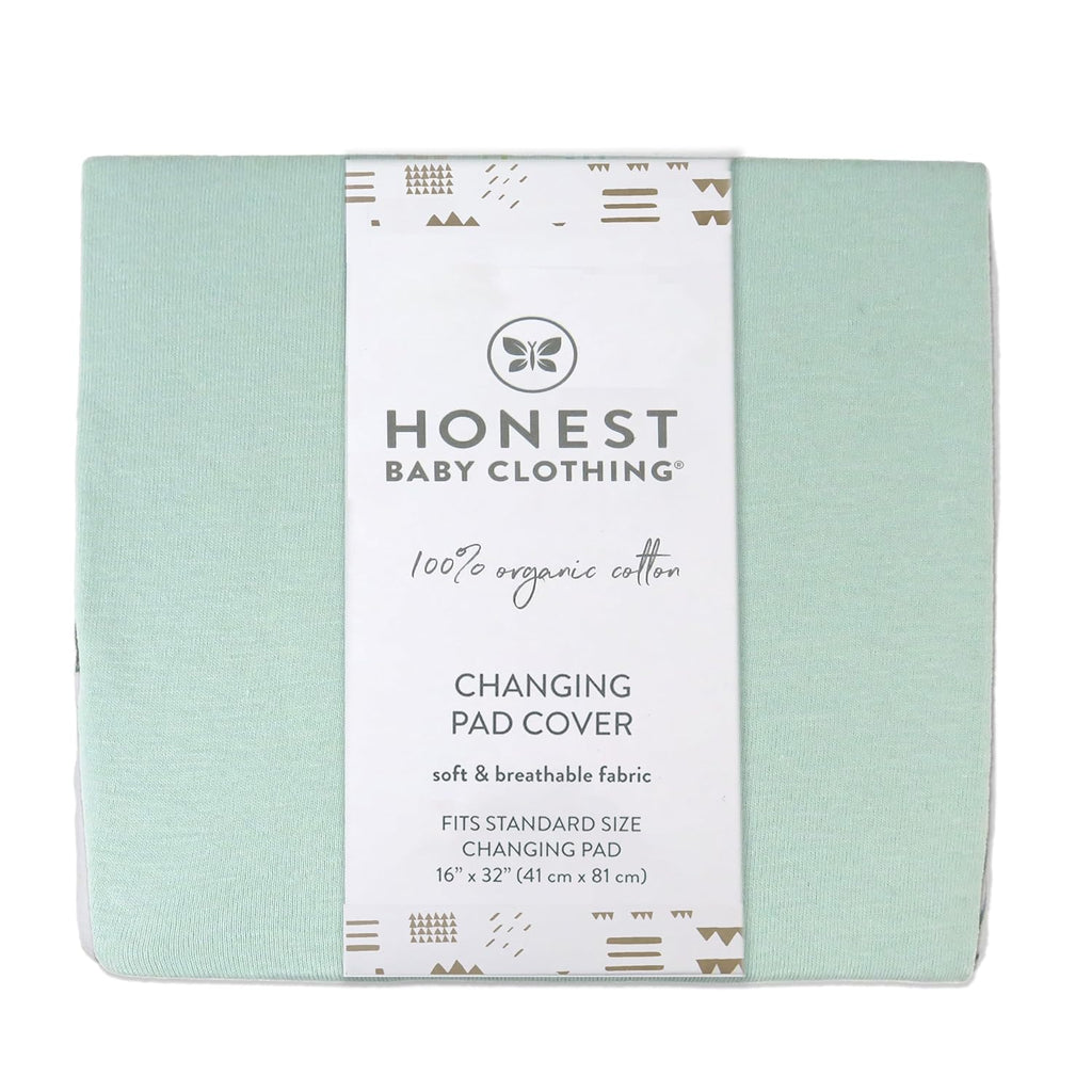 HonestBaby Organic Cotton Changing Pad Cover, Sage, One Size