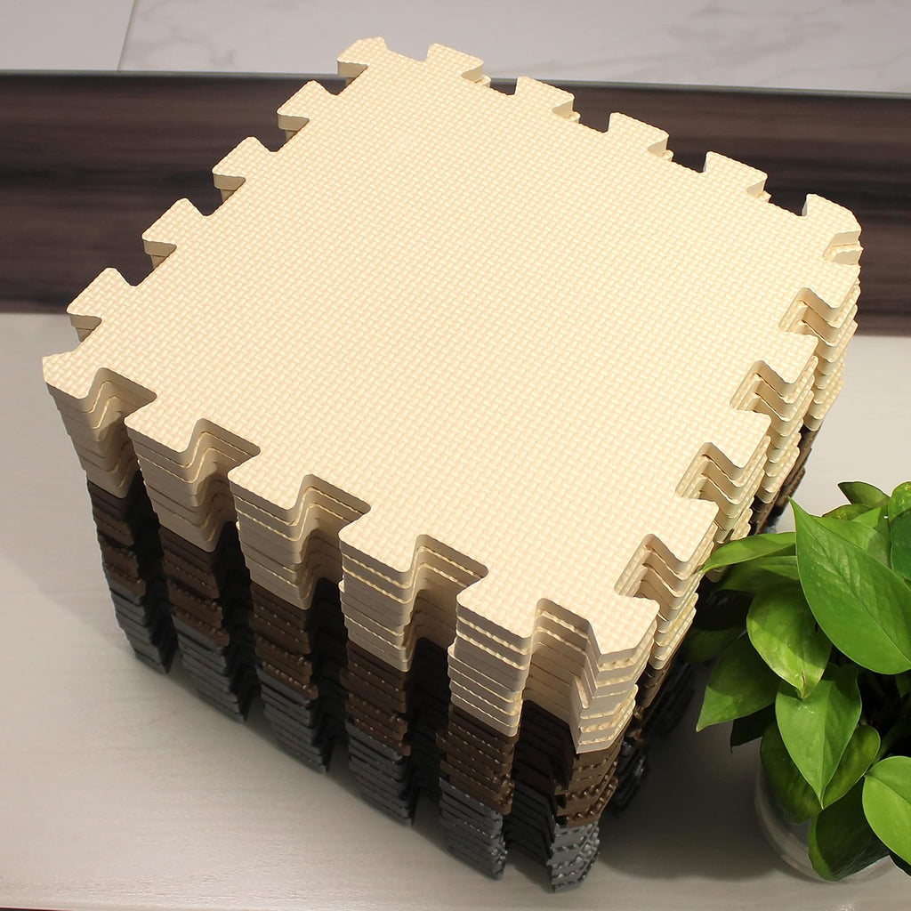 MQIAOHAM® 25 Pieces Puzzle Play Mats, Soft Baby Play Mat, Kids Interlocking Foam Floor Tiles, Toddlers Carpet Playmats G301025-106110112